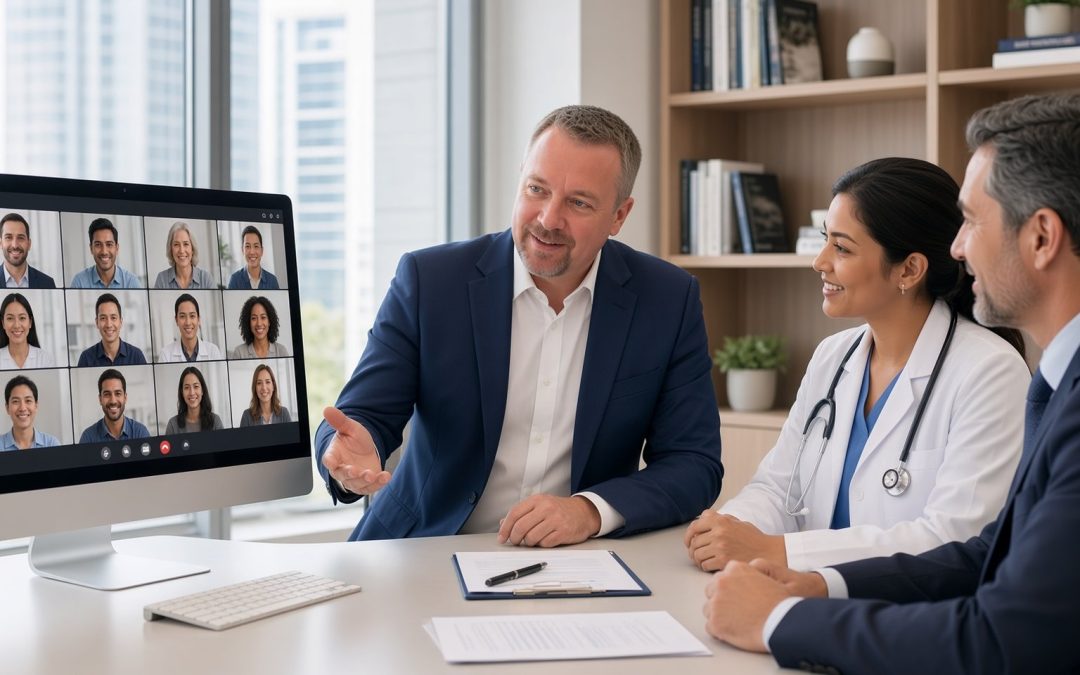 Guidestone advisor leading a video strategy session with a physician practice team