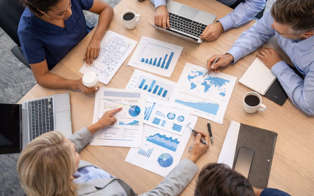 Healthcare leadership reviewing strategy