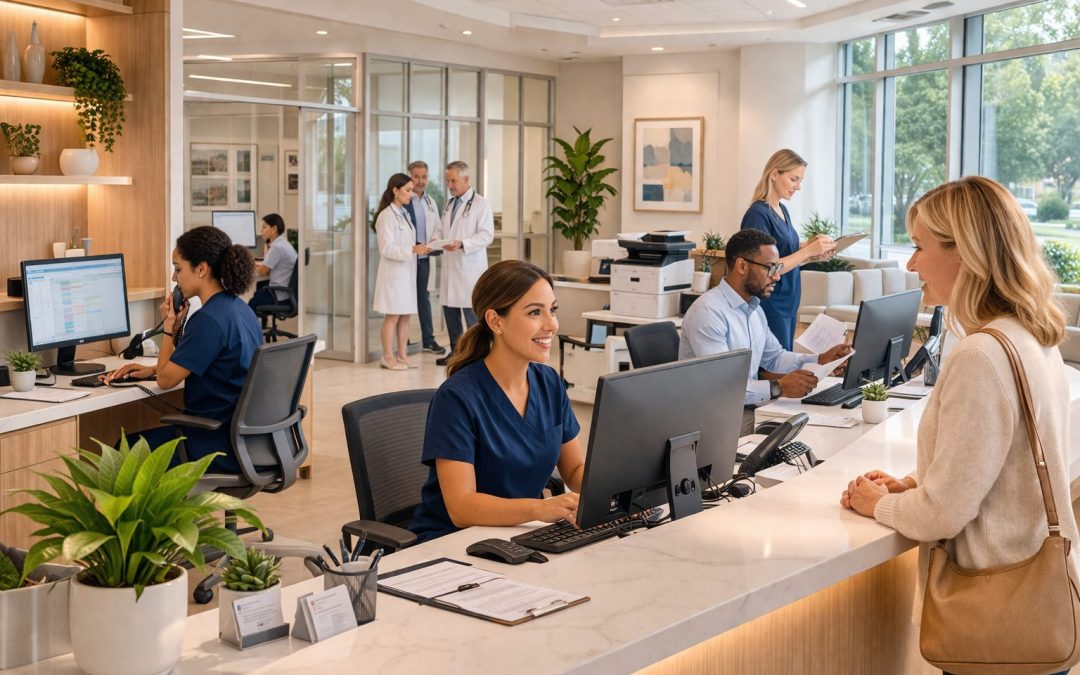 Modern medical office reception and workflow